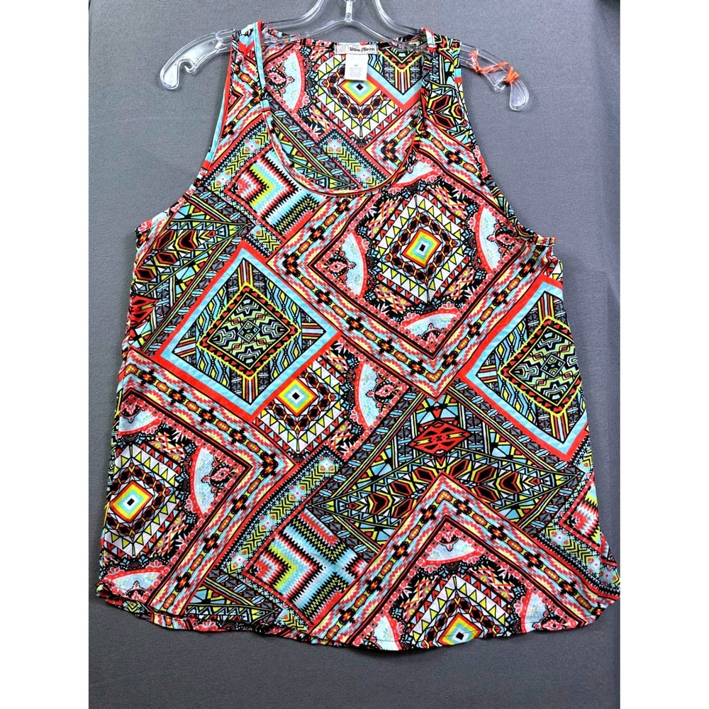 Ultra Teeze Womens Geometric Tribal Print Sleeveless Tank Top Multicolor Size M